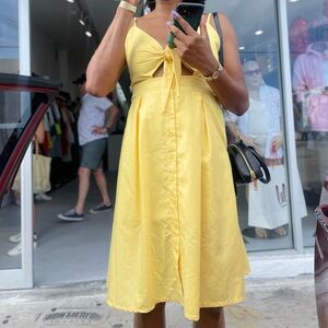 Yellow cut out dress